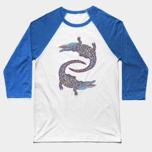 Crocodiles (Camel and Blue Palette) Baseball T-Shirt